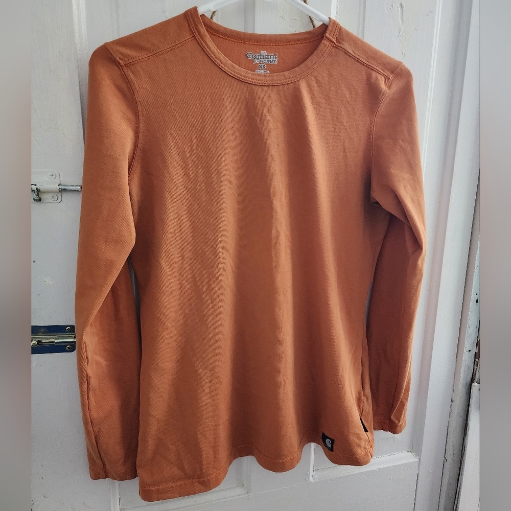 👸👕 Carhartt for women XS long sleeve orange tshirt